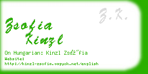 zsofia kinzl business card